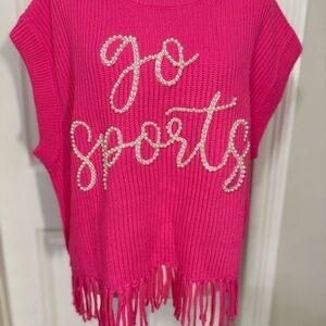 Queen of Sparkles Vibrant Pink Knit Sweater